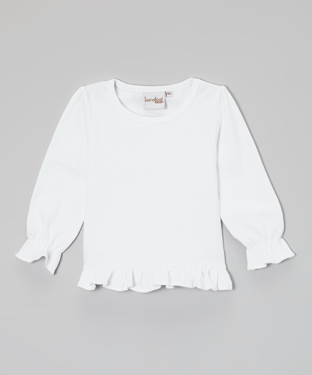 Barefoot White Puff Long Sleeve Shirt