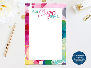 Make Magic Happen / Art Palette Notepad - 6x9